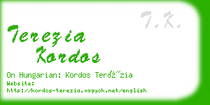 terezia kordos business card